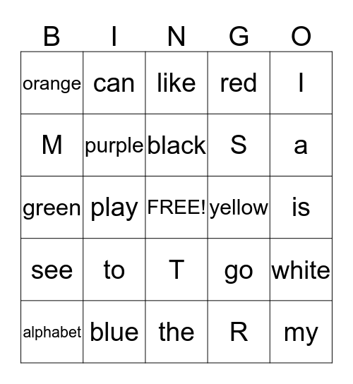 Alphabet Bingo Card