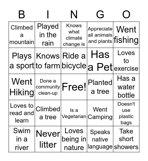 Getting-to-know-you Bingo Card