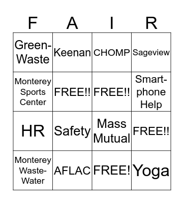 ENVIR. HEALTH & WELLNESS Bingo Card