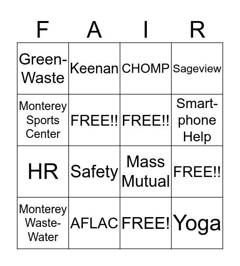 ENVIR. HEALTH & WELLNESS Bingo Card