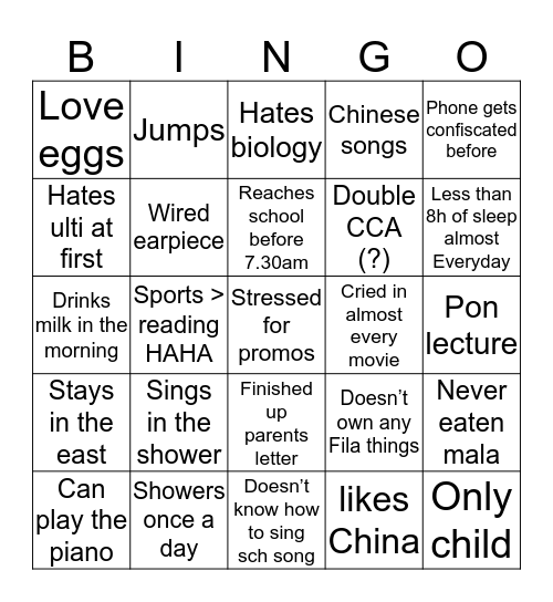 BINGBOWL Bingo Card
