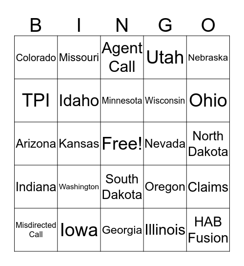 AMFAM BINGO Card