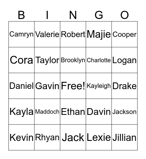 Novak Bingo Card
