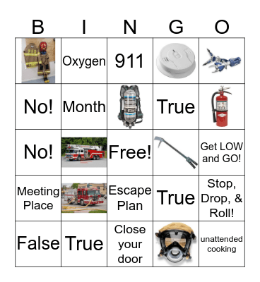 Fire Safety BINGO Card