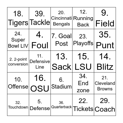 WIN August Tailgate BINGO Card
