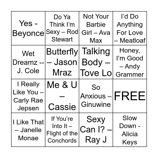 Consent Singo - Titles Bingo Card
