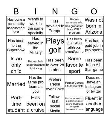 MSLB  BINGO Card