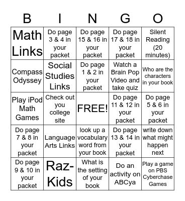ISAT Week Bingo Card