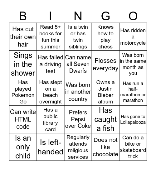 Gannon Bingo! Bingo Card