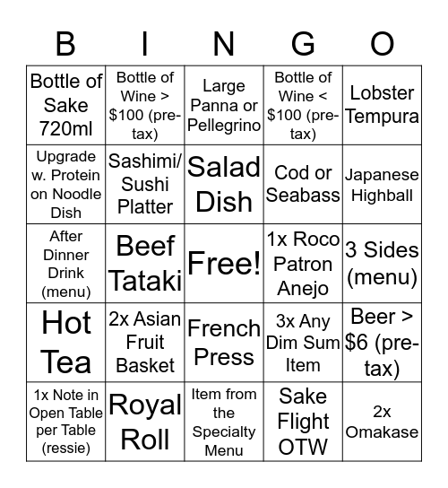 KAI Bingo Card