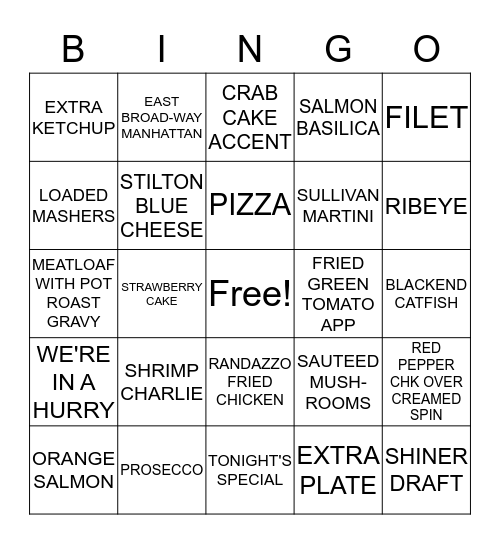 FRIDAY FUN Bingo Card