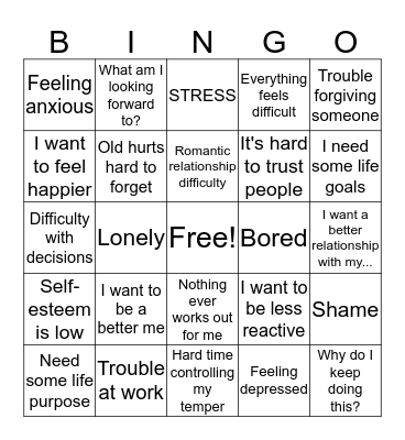 Life Happens Bingo Card
