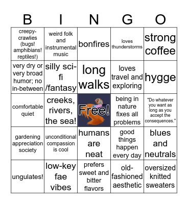 A Bird, You Know The One Bingo Card