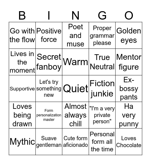 Pat Bingo Card