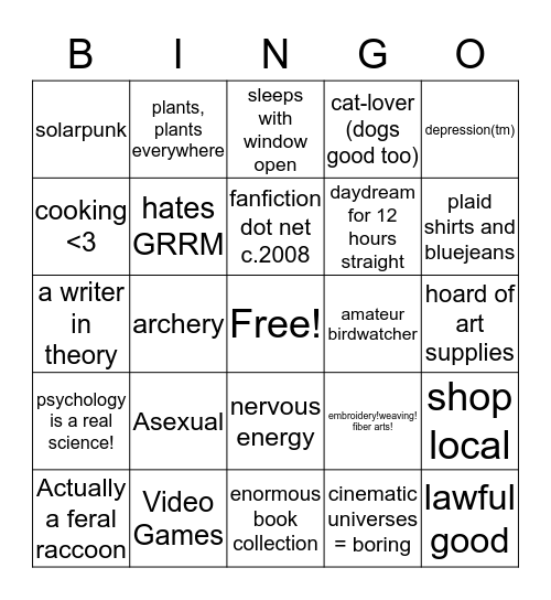 How Much are you like Brightlady Bingo Card