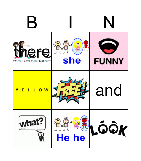 Sight Words Bingo Card