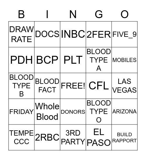 UBS Bingo Card