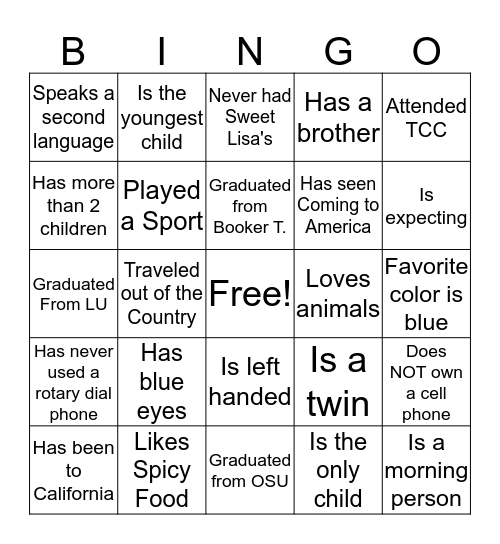 L.E.A.D. Parent Bingo  Bingo Card