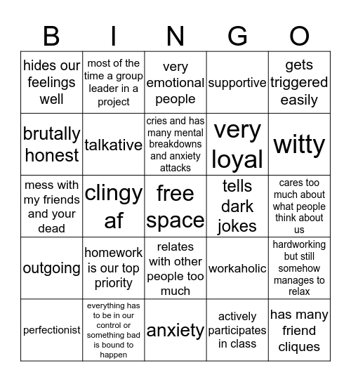 Capricorn Bingo Card