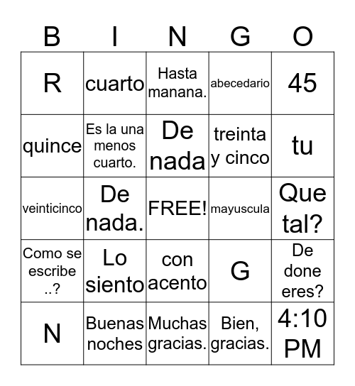 Bingo Card