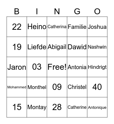 FAMILY Bingo Card