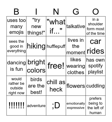 Sanjae Bingo! Bingo Card