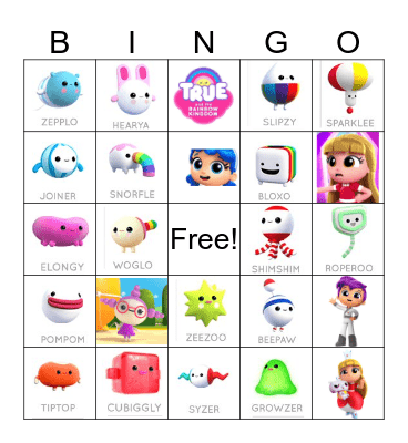 TRUE AND THE RAINBOW KINGDOM Bingo Card