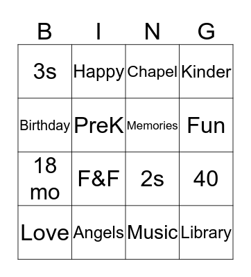 Happy Birthday, St. Matthew's! Bingo Card