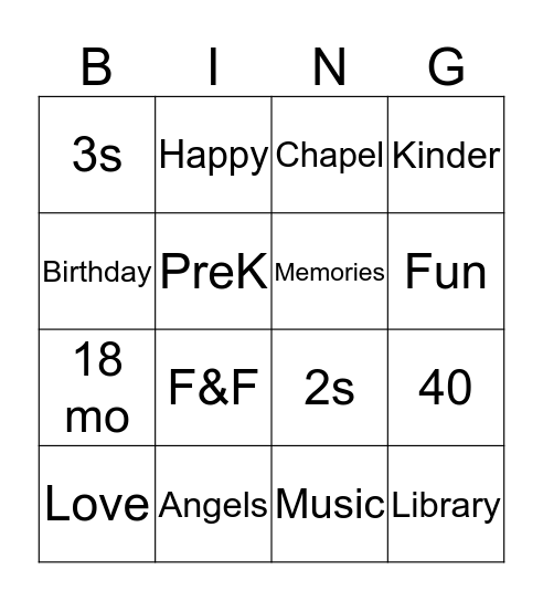 Happy Birthday, St. Matthew's! Bingo Card