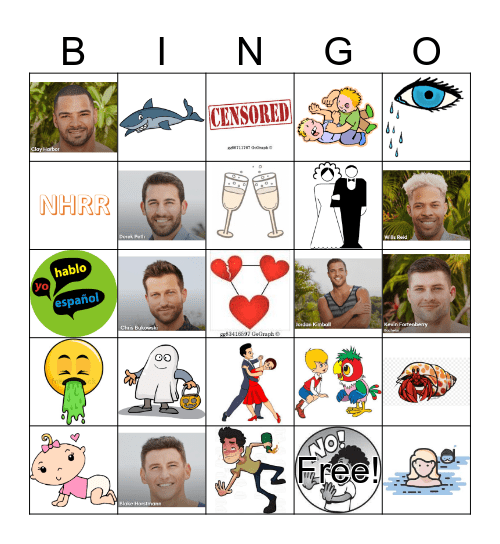 Bachelor in Paradise Bingo Card