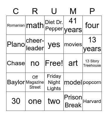 Getting to Know My Teacher Bingo Card