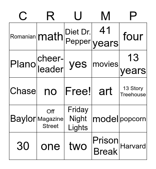 Getting to Know My Teacher Bingo Card