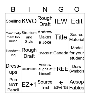 Pudewa Bingo Card