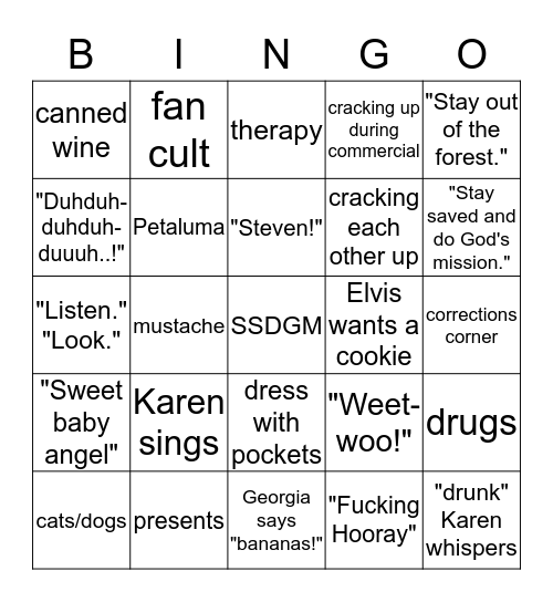 My Favorite Murder Bingo  Bingo Card