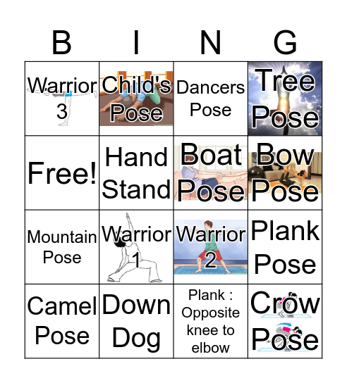 Yoga Bingo: Flexibility Bingo Card