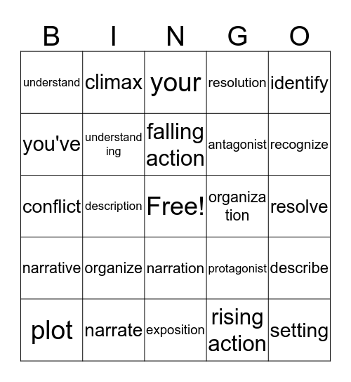 Vocab 1A BINGO Card