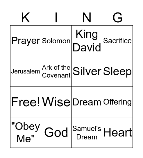 King Bingo Card