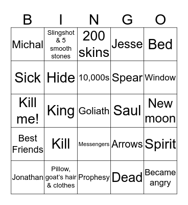 David  Bingo Card