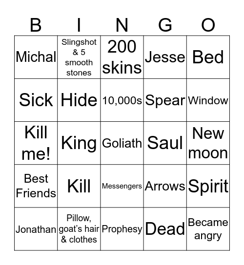 David  Bingo Card