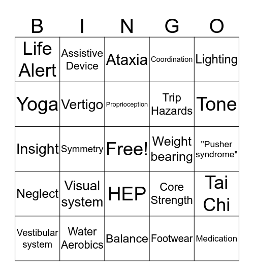 Balance is FUN! Bingo Card
