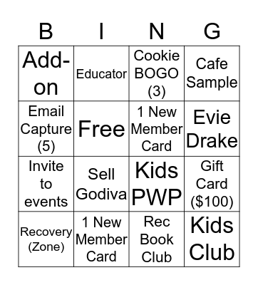 Bookseller Bingo Card