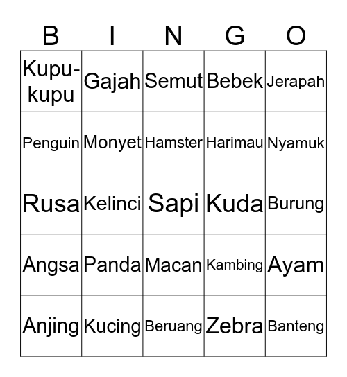 Punya Euqsang Bingo Card