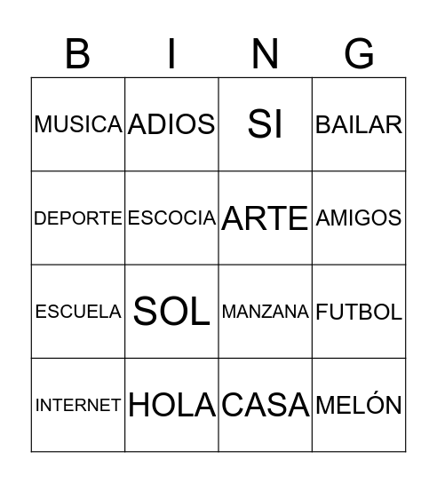 EL BINGO Card