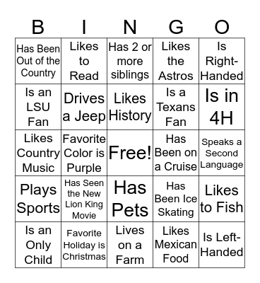 Bingo Card