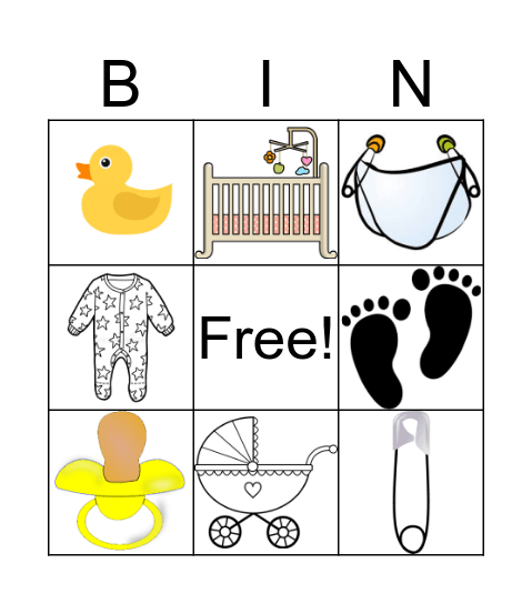 Emma's Baby Shower Bingo Card