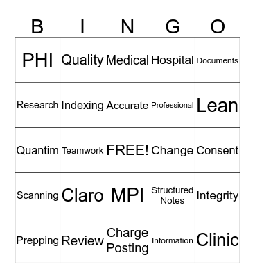 HIMS Bingo Card