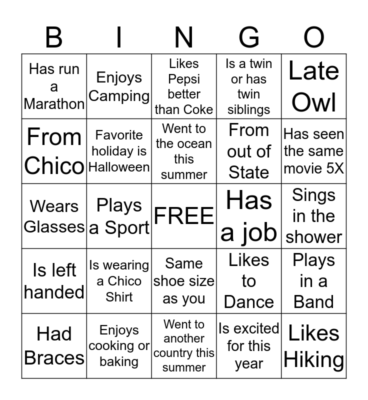 Welcome Bingo
