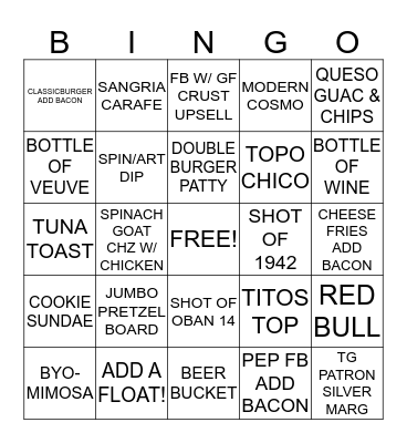 BIG MONEY BINGO Card