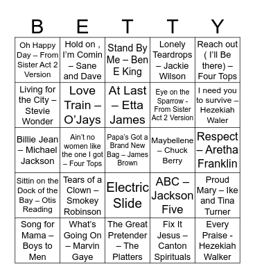 Betty Jean 80th Birthday Bingo Card