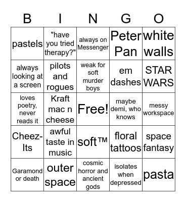Brie Bingo Card